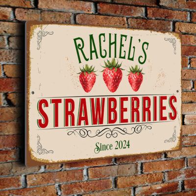 Personalized Strawberries signs
