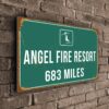 Custom Angel Fire Ski Resort Distance Sign