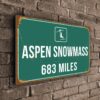 Aspen Snowmass Ski Resort Distance Sign