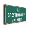 Crested Butte Ski Resort Distance Sign
