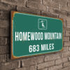 Homewood Mountain Ski Resort Distance Sign