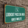 Lookout Pass Ski Area Ski Resort Distance Sign