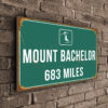 Mount Bachelor Ski Resort Distance Sign