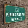 Powder Mountain Ski Resort Distance Sign