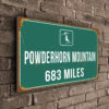 Powderhorn Mountain Ski Resort Distance Sign