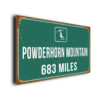 Powderhorn Mountain Ski Resort Distance Sign