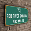 Red River Ski Area Ski Resort Distance Sign