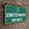 Schweitzer Mountain Ski Resort Distance Sign