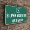 Silver Mountain Ski Resort Distance Sign