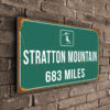 Stratton Mountain Ski Resort Distance Sign