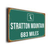 Stratton Mountain Ski Resort Distance Sign