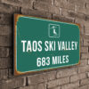 Taos Ski Valley Ski Resort Distance Sign