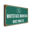 Whiteface Mountain Ski Resort Distance Sign