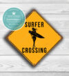 Surfer Crossing Sign - Female