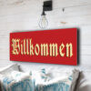 Classic Willkommen Sign